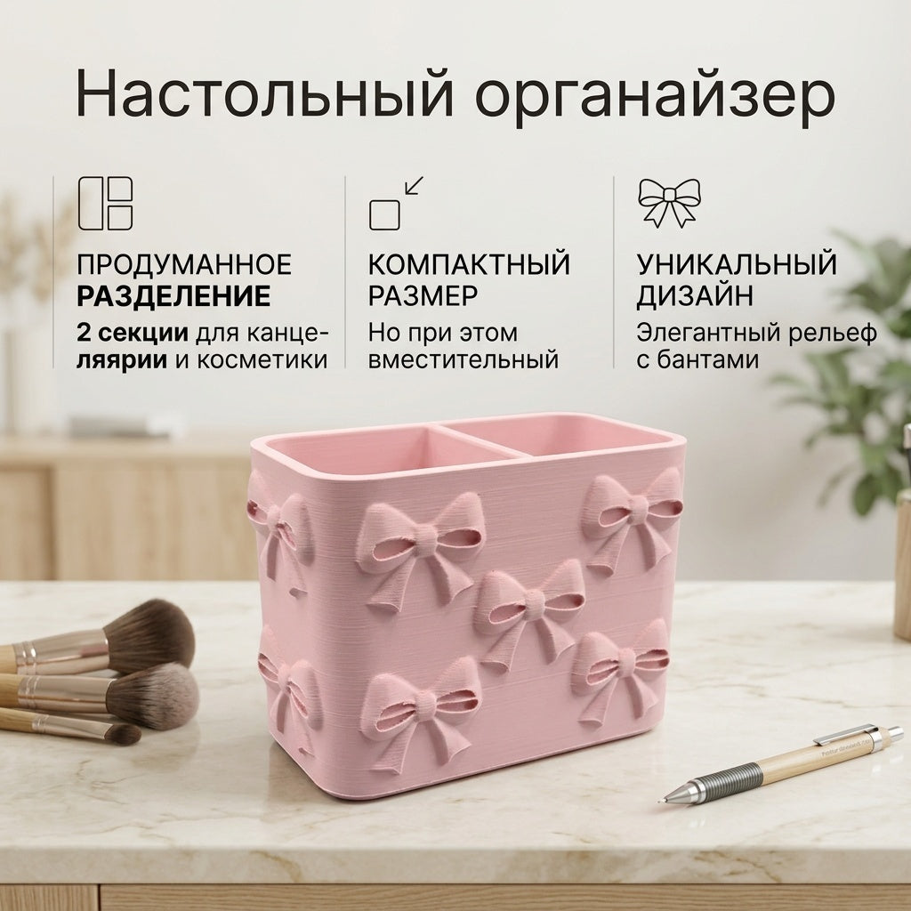 Настольный органайзер для канцелярии и косметички